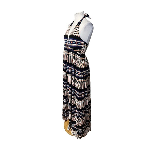 DVF Diane Von Furstenberg Maxi Dress 10 Long Silk Halter Pockets NEW - Picture 4 of 13